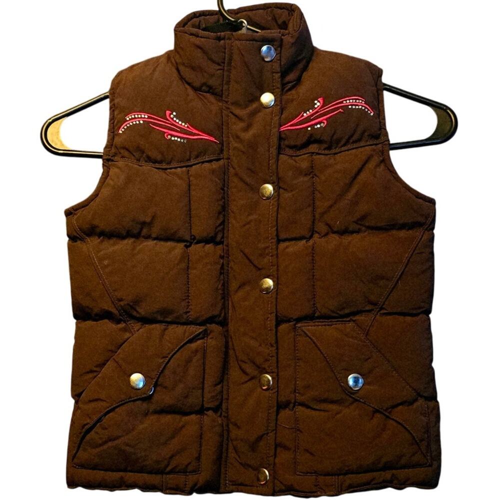 Ransom Ranch brown puffer vest size girls xs